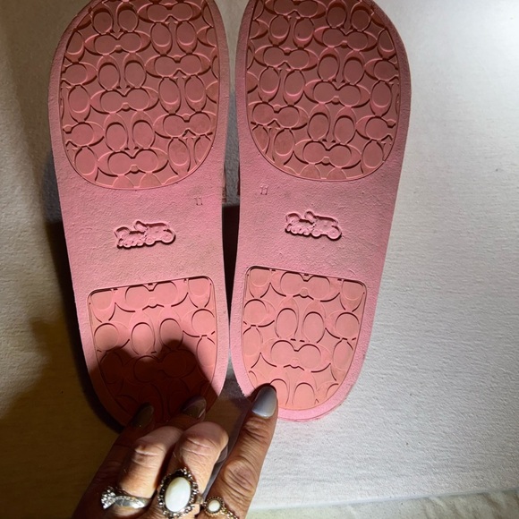 Coach Coral Pink Slide Sandals - Picture 4 of 5